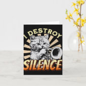 I Destroy Silence - ペットの猫トランペットジャズミュージックM カード (黄色い花)