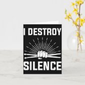 I Destroy Silence Funny Drummer And Drum Player Qu カード (黄色い花)