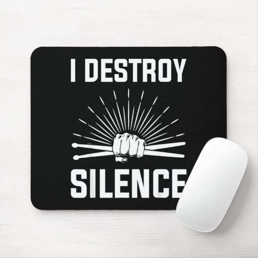I Destroy Silence Funny Drummer And Drum Player Qu マウスパッド (マウス)