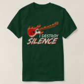 I Destroy Silence Funny Electric Guitar Player Gui Tシャツ (デザイン正面)