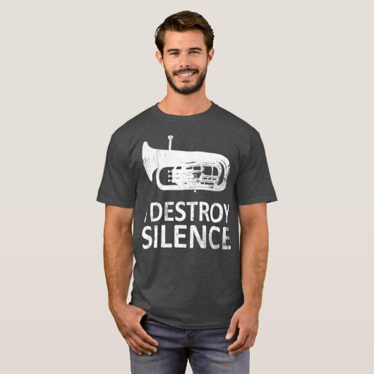 I Destroy Silence  Funny Euphonium Players Tシャツ (正面フル)