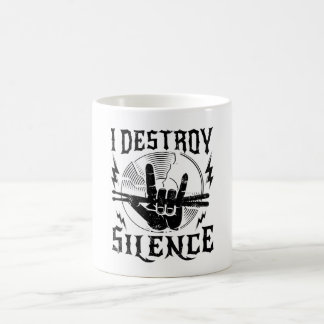 I Destroy Silence Music Coffee Mug コーヒーマグカップ