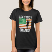 I Destroy Silence St Patricks Day Irish Bagpipe 20 Tシャツ (正面)