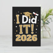 I Did It Class Of 2026 Gold Graduation Graduate 招待状 (スタンド正面)