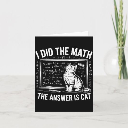 I Did Math The Answer Is Cat Mathematics Funny Mat カード (正面)