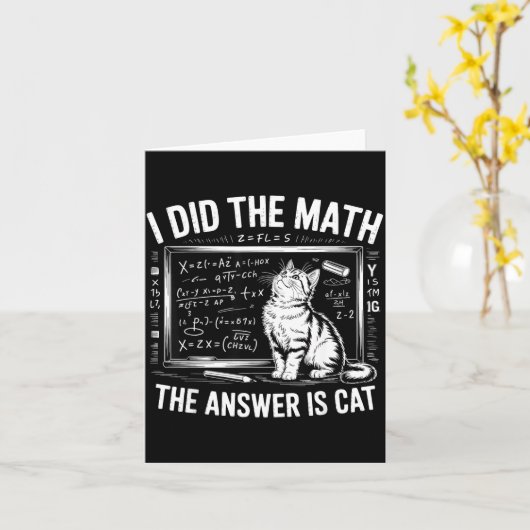 I Did Math The Answer Is Cat Mathematics Funny Mat カード (黄色い花)