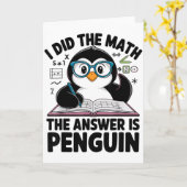 I Did The Math The Answer Is Penguin Funny Math Te カード (黄色い花)