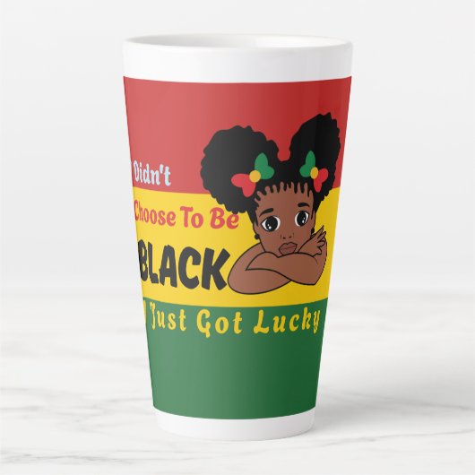 I Didn't Choose To Be Black I Just Got Lucky カフェラテマグ (正面)