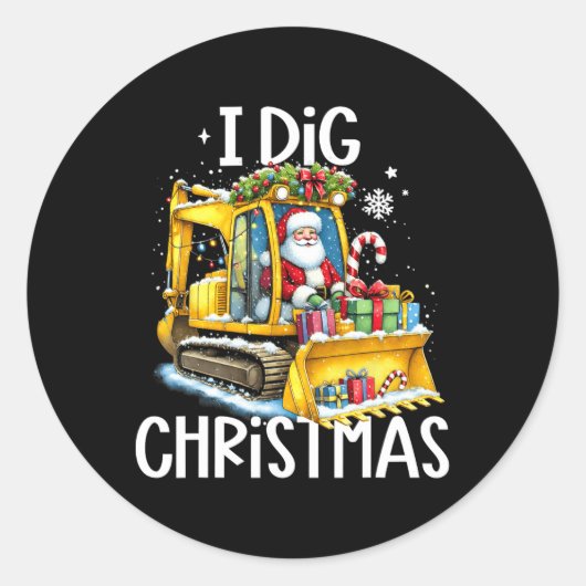 I-Digクリスマスサンタライディングショベル構造 ラウンドシール (正面)
