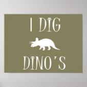 I Dig Dino's Poster 16" x 12" – 恐竜 ポスター (正面)