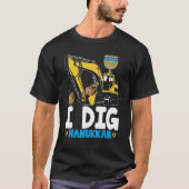 I Dig Hanukkah Excavator Construction Kids Boys Ch Tシャツ (正面)