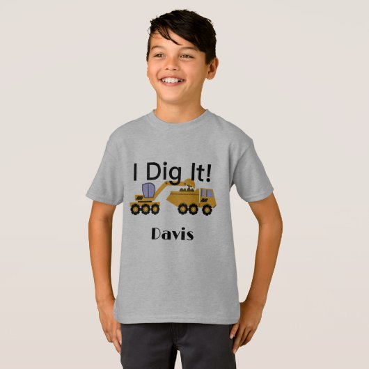 I Dig Itデザイン – キッズベーシックTシャツ Tシャツ (正面フル)