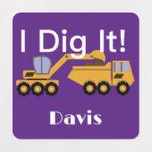 I Dig Itデザイン – 小型角衣類用ラベル(0.7) ラベル (デザイン2)