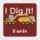 I Dig Itデザイン – 小型角衣類用ラベル(0.7) ラベル (デザイン2)