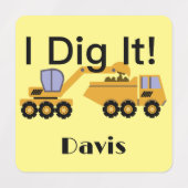 I Dig Itデザイン – 小型角衣類用ラベル(0.7) ラベル (デザイン2)