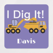 I Dig Itデザイン – 小型角衣類用ラベル(0.7) ラベル (デザイン2)