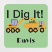 I Dig Itデザイン – 小型角衣類用ラベル(0.7) ラベル (デザイン2)