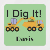 I Dig Itデザイン – 小型角衣類用ラベル(0.7) ラベル (デザイン1)