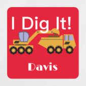 I Dig Itデザイン – 小型角衣類用ラベル(0.7) ラベル (デザイン1)