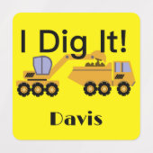 I Dig Itデザイン – 小型角衣類用ラベル(0.7) ラベル (デザイン2)