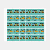 I Dig Itデザイン – 小型角衣類用ラベル(0.7) ラベル (シート)