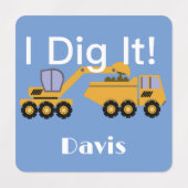 I Dig Itデザイン – 小型角衣類用ラベル(0.7) ラベル (デザイン2)