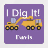 I Dig Itデザイン – 小型角衣類用ラベル(0.7) ラベル (デザイン2)