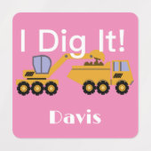 I Dig Itデザイン – 小型角衣類用ラベル(0.7) ラベル (デザイン2)