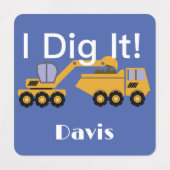 I Dig Itデザイン – 小型角衣類用ラベル(0.7) ラベル (デザイン1)