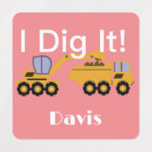 I Dig Itデザイン – 小型角衣類用ラベル(0.7) ラベル (デザイン1)