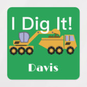 I Dig Itデザイン – 小型角衣類用ラベル(0.7) ラベル (デザイン1)