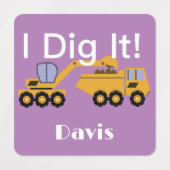 I Dig Itデザイン – 小型角衣類用ラベル(0.7) ラベル (デザイン1)