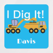 I Dig Itデザイン – 小型角衣類用ラベル(0.7) ラベル (デザイン1)