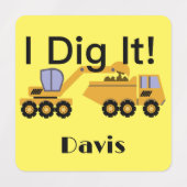 I Dig Itデザイン – 小型角衣類用ラベル(0.7) ラベル (デザイン2)