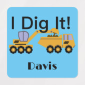 I Dig Itデザイン – 小型角衣類用ラベル(0.7) ラベル (デザイン2)