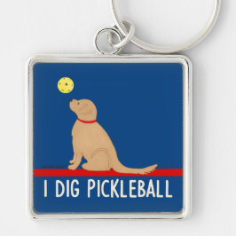I Dig Pickleball Golden Retriever Keychain キーホルダー
