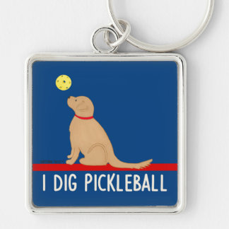 I Dig Pickleball Golden Retriever Keychain キーホルダー