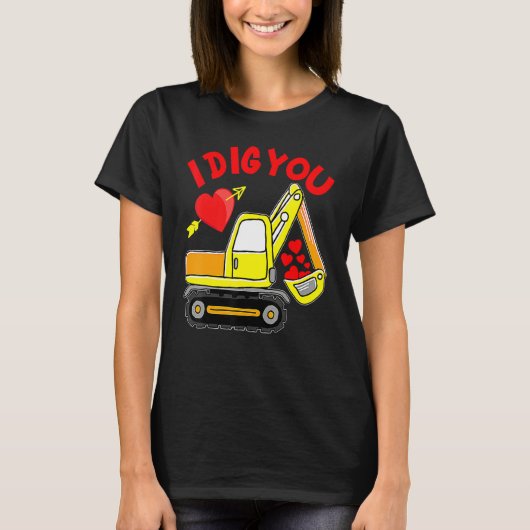 I Dig You Construction Truck Valentines Day Toddle Tシャツ (正面)