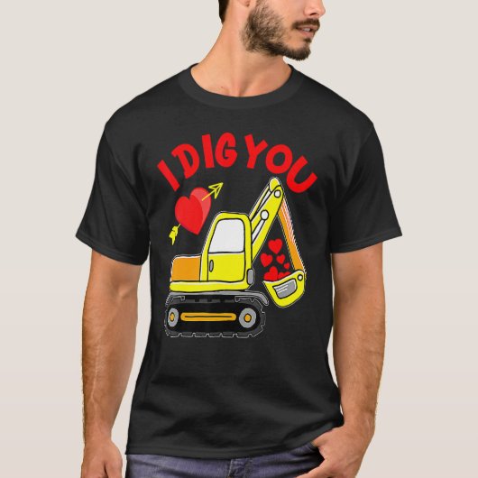 I Dig You Construction Truck Valentines Day Toddle Tシャツ (正面)