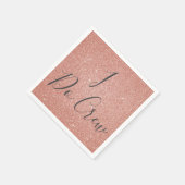 I Doクルーバラ金ゴールド-赤面ピンクバチェロレッテ スタンダードカクテルナプキン (角)