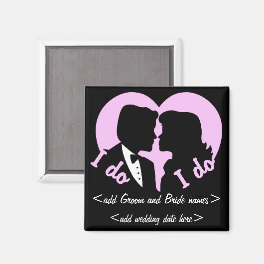 I DOシルエットカップル結婚式の引き出物 マグネット (正面/裏面)