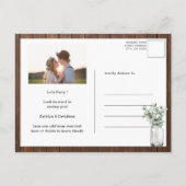 I DO婚約エレガントユーカリBBQ インビテーションポストカード (裏面)