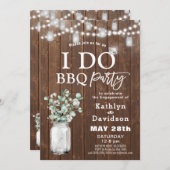 I DO婚約エレガントユーカリBBQ 招待状 (正面/裏面)