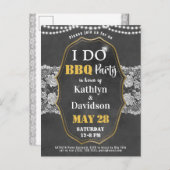 I DO婚約エレガントレースチャックボードBBQパーティー インビテーションポストカード (正面/裏面)