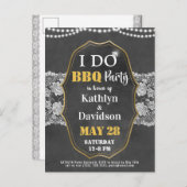 I DO婚約エレガントレースチャックボードBBQパーティー インビテーションポストカード (正面/裏面)