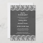 I DO婚約エレガントPhoto Lace Chalkboard BBQ 招待状 (裏面)