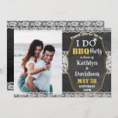 I DO婚約エレガントPhoto Lace Chalkboard BBQ 招待状 (正面/裏面)