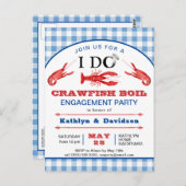 I DO婚約ザリガニ煮沸パーティの招待状 ポストカード (正面/裏面)