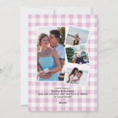 I DO婚約ピンクプレイド4 Photo BBQ招待状 シーズンカード (裏面)