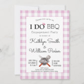 I DO婚約ピンクプレイドBBQパーティの招待状 シーズンカード (正面)